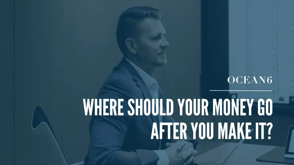 Business owner reviewing finances and deciding how to use company earnings