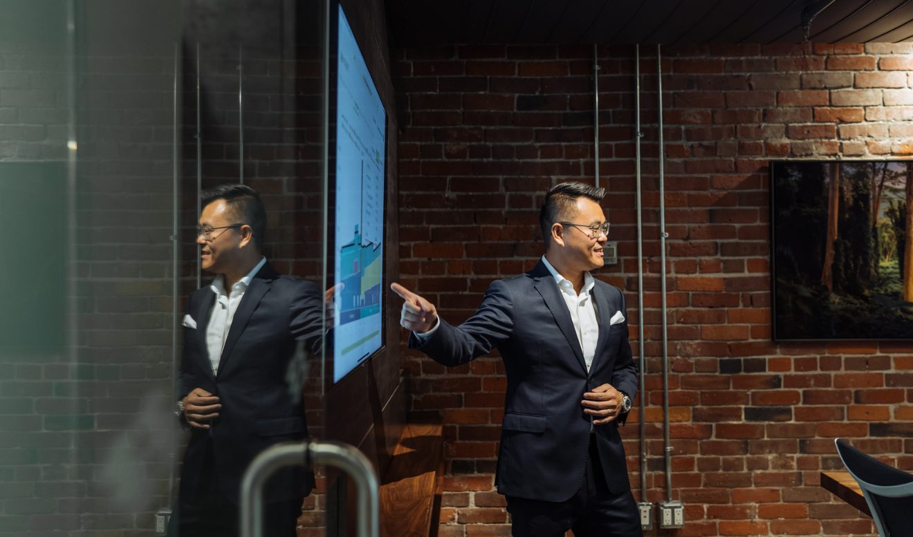 Financial advisor presenting during a webinar
