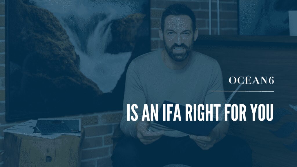 Business owner reviewing financial documents with text reading “Is an IFA Right for You?