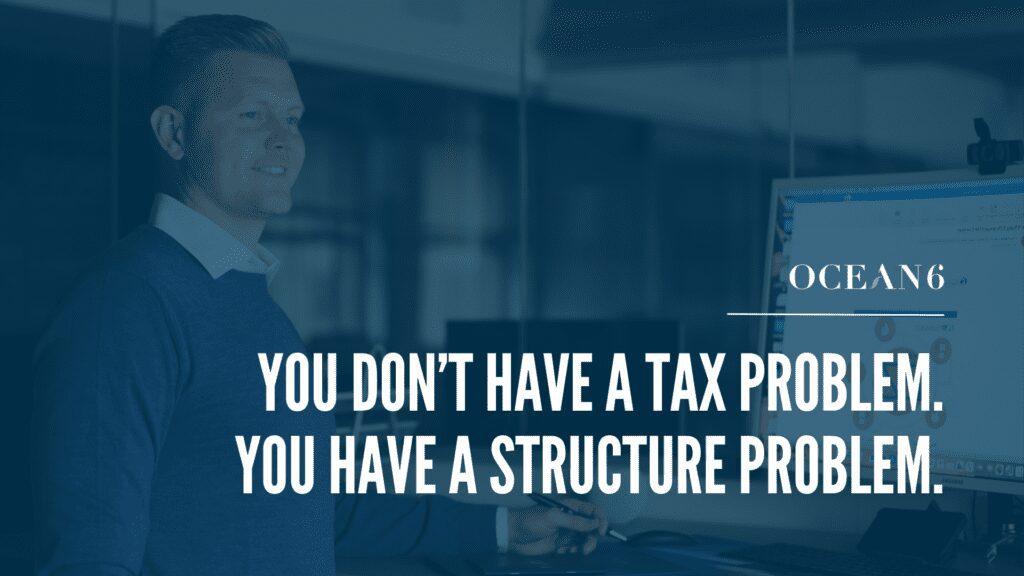 Before and after comparison showing how restructuring income saved $75,000 per year in taxes